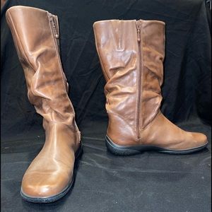 Hotter Mystery Slouch Boots, Brown, 100% Leather, Rubber Sole, Size 8.5